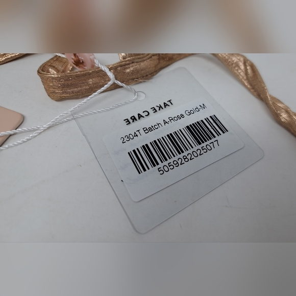 NWT Oh Polly Bikini Set 2 pc Heart of Gold Metallic Rose Gold High Waist Medium - Picture 5 of 12